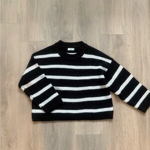 Striped Black & White Crewneck Sweater